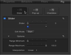 Figure. Rig Insector with a slider widget added.