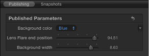 Figure. Project publishng pane showing published rig controls.