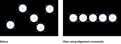 Figure. Canvas window showing objects being aligned.