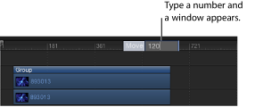 Figure. Timeline showing value field.