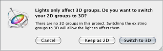 Figure. Switch to 3D alert dialog.