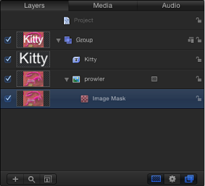 Figure. Layers tab showing a blank image mask layer added to the ProwlerKitty layer.