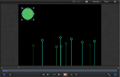 Figure. Canvas window showing a selected object.