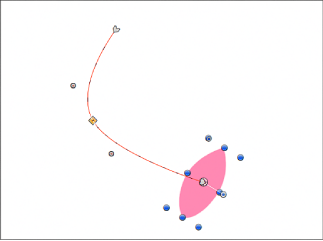 Figure. Canvas window showing a keyframe being repositioned.