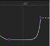 Figure. Curve segment set to Exponential interpolation method.