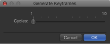 Figure. Generate Keyframes dialog.