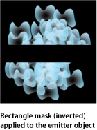 Figure. Canvas window showing mask applied to emitter layer.