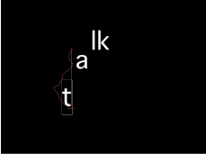 Figure. Canvas showing a glyph deviating less than 50 pixels from the animation path.