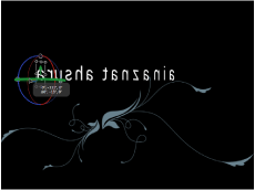 Figure. Canvas showing Sequence Text behavior with onscreen rotation controls.