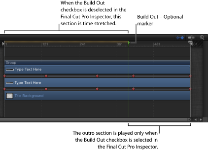 Figure. Build Out - Optional marker in the Timeline.
