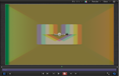 Figure. Canvas showing Prism filter effect on Transition B.