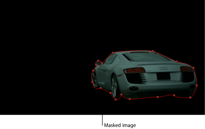Figure. Canvas window showing a masked car ready to be rotoscoped.