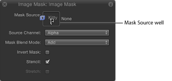 Figure. HUD window showing Mask Source well.