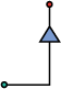 Figure. Diagram showing a backwards  L shape, beginning with a left-to-right movement, then making a right-angle turn upward.