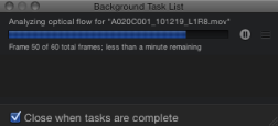 Figure. Background Task List window.