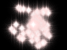 Figure. Canvas window showing the flare convered into a particle system.