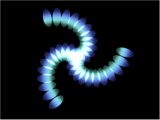 Figure. Canvas window showing replicator set to a Spiral shape.