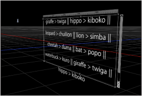 Figure. Canvas showing paragraph entry controls in 3D space.