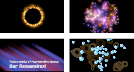 Figure. Examples of particle systems.
