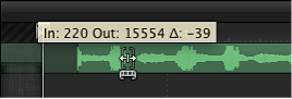 Figure. Slipping an audio track in the Audio Timeline.