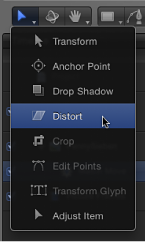 Figure. Toolbar showing 2D transform tools expanded and Distort tool selected.