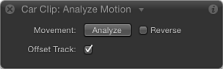 Figure. HUD showing Stabilize behavior controls containing Offset Track checkbox.