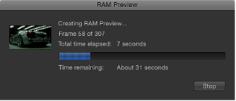Figure. RAM Preview progress dialog.