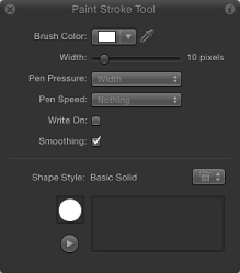Figure. HUD showing Paint Stroke settings.