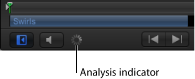 Figure. Analysis Indicator in Canvas playback control area.