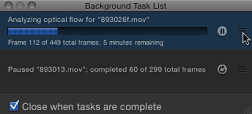 Figure. Background Task List showing task order being rearranged.