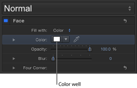 Figure. Color well control in the Inspector.