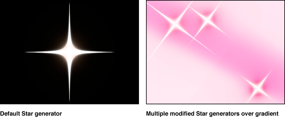 Canvas showing Star generator alone and used as part of a composition