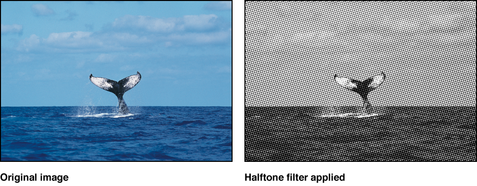 Canvas showing effect of Halftone filter