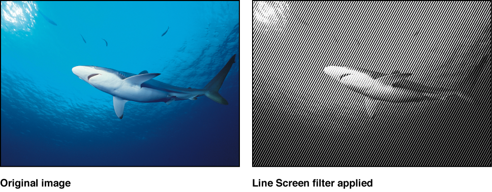 Canvas showing effect of Line Screen filter