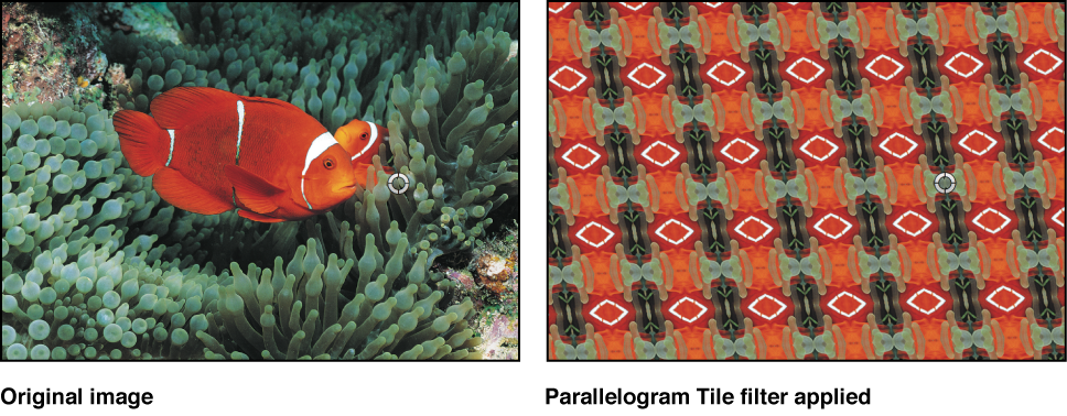 Canvas showing effect of Parallelogram Tile filter