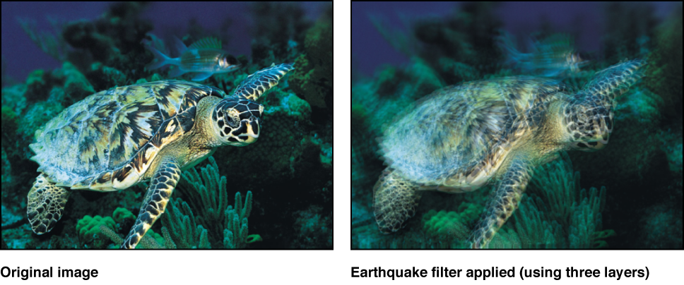 Canvas showing effect of Earthquake filter