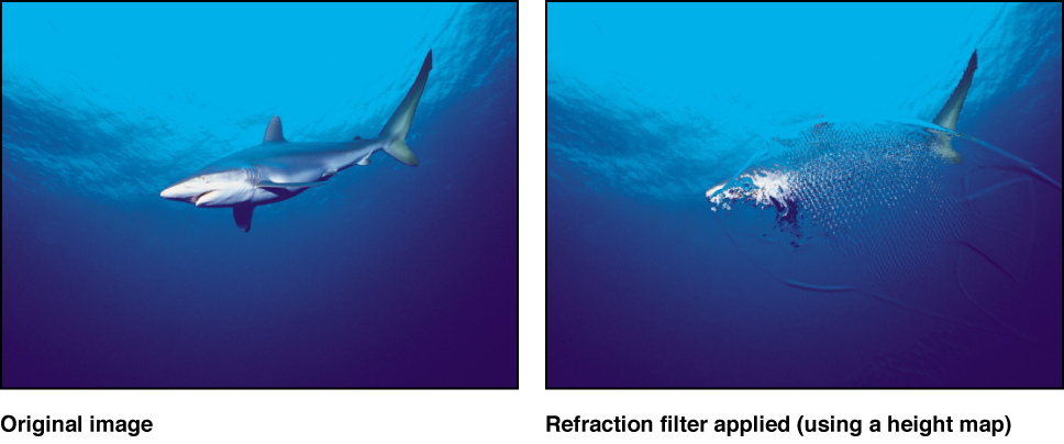 Canvas showing effect of Refraction filter