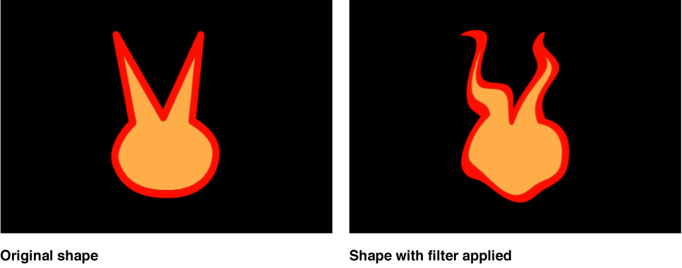 Canvas showing hape with filter applied