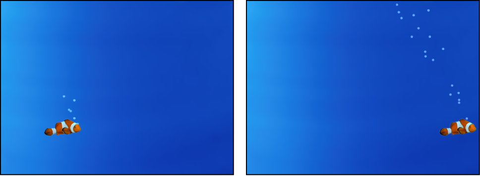 Canvas showing particle system tracking another object