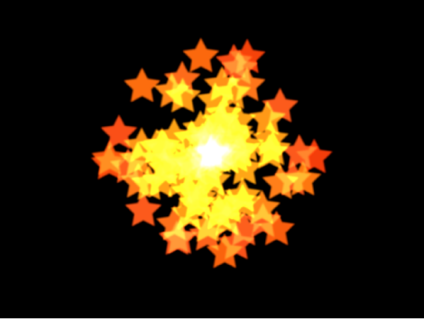 Canvas showing particle system with shape set to Point