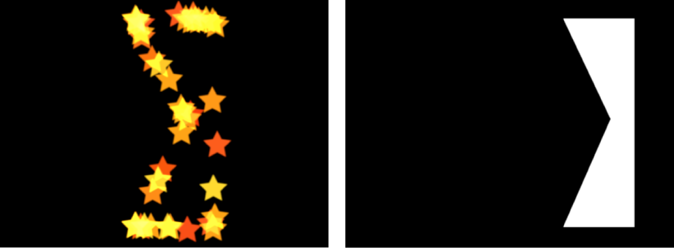 Canvas showing particle system with shape set to Geometry