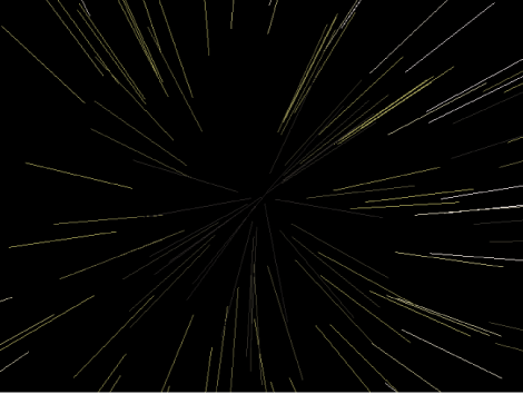 Canvas showing particle system with Show Particle As set to Lines