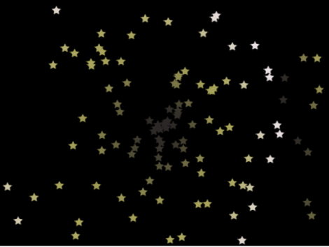 Canvas showing particle system with Show Particle As set to Image