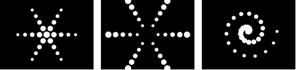 Canvas showing three different examples of same replicator