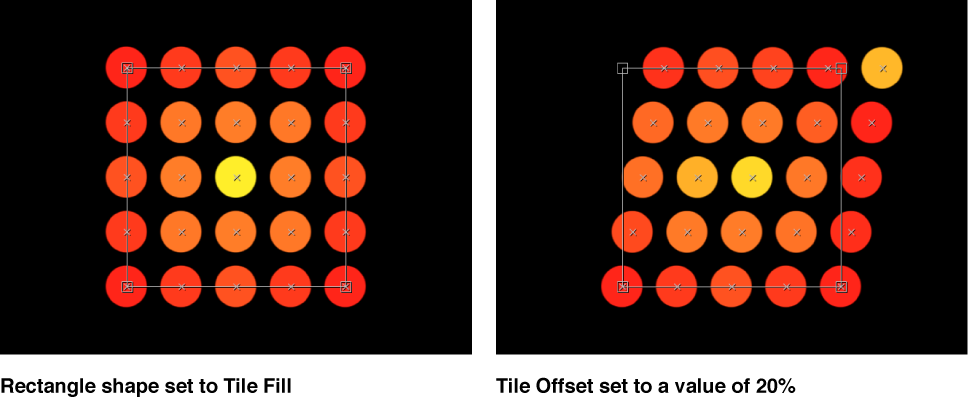Canvas showing Arrangement set to Tile Fill, and Tile Offset value of 20%