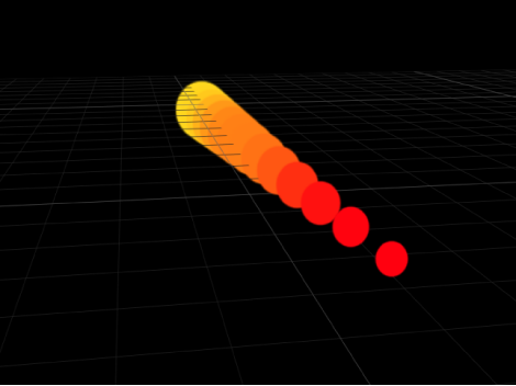 Canvas comparing Line replicators with start and end points set to different points on the Z axis