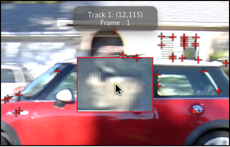 Canvas showing suggested tracking points