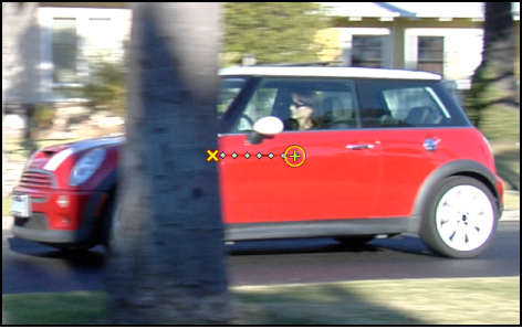 Canvas showing tracker path running into an obstacle