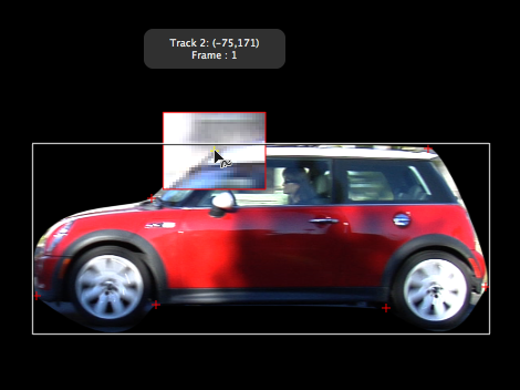 Canvas showing magnified inset that appears when tracker is dragged