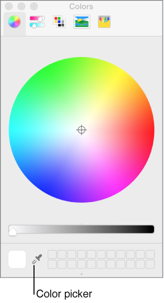 Color picker in Mac OS X Colors window